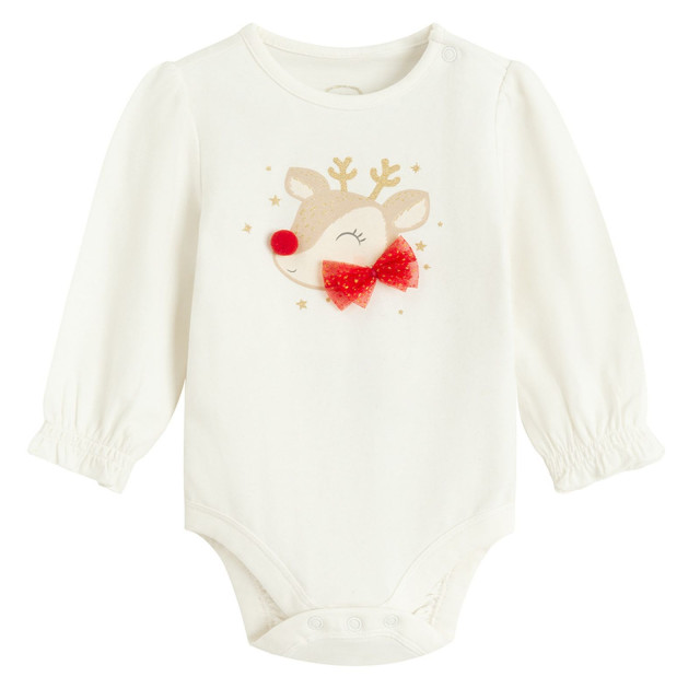 Боди с дълъг ръкав, цвят: Бял