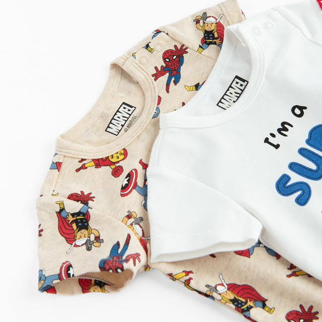 Боди с къс ръкав 2бр. MARVEL, цвят: Микс