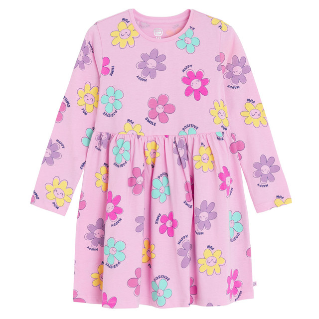 Рокля с дълъг ръкав, цвят: Розов