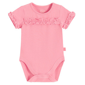 Боди с къс ръкав, цвят: Коралов