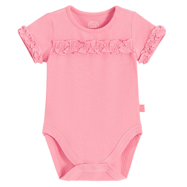 Боди с къс ръкав, цвят: Коралов