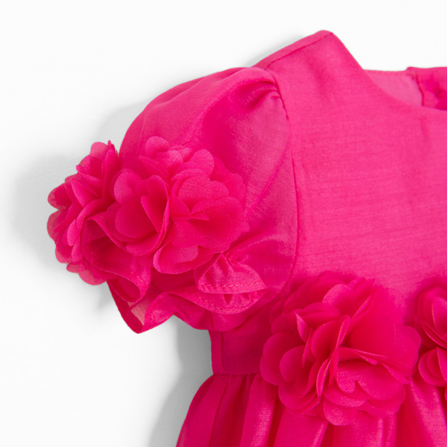 Рокля с къс ръкав, цвят: Магента