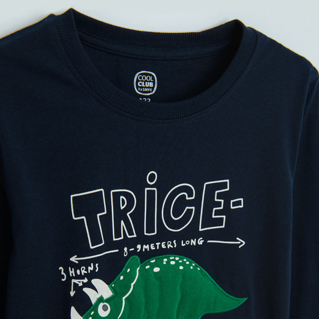 Блуза с дълъг ръкав, цвят: Морско син