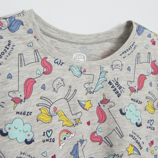 Рокля с дълъг ръкав, цвят: Сив меланж