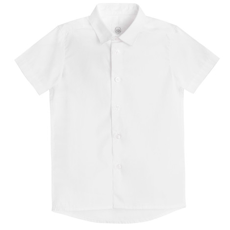 Риза с къс ръкав, цвят: Бял
