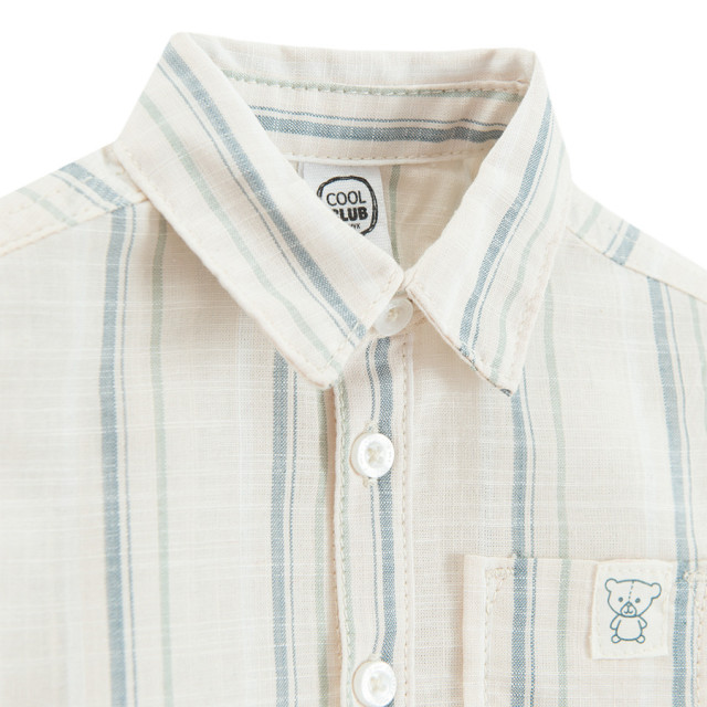 Риза с къс ръкав, цвят: Бял