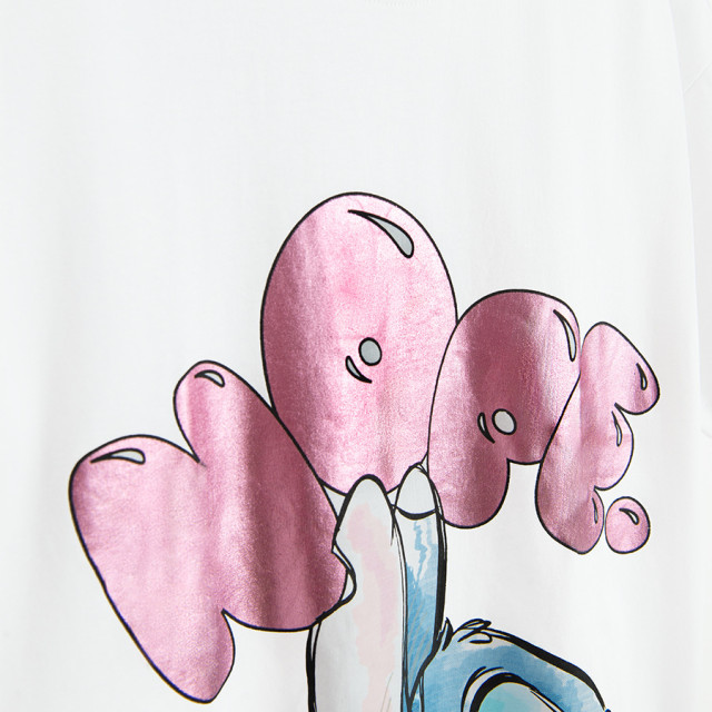 Тениска с къс ръкав LILO & STITCH, цвят: Бял