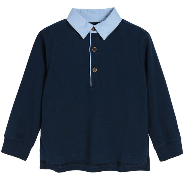 Риза с дълъг ръкав, цвят: Морско син