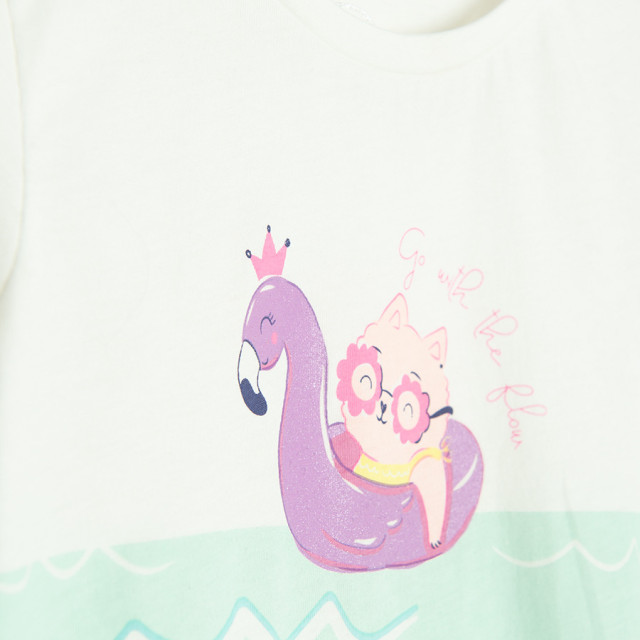 Тениска с къс ръкав, цвят: Бял