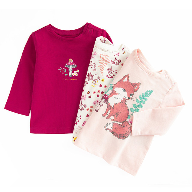 Тениска с дълъг ръкав 3бр., цвят: Микс