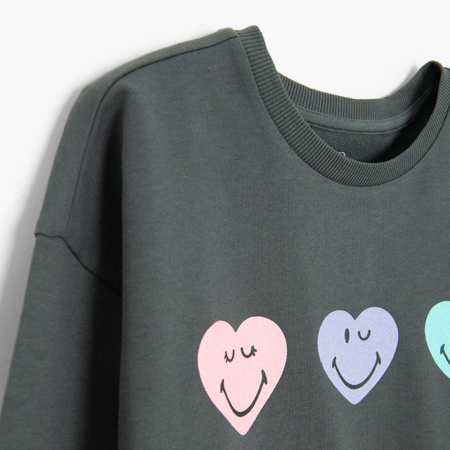 Блуза с дълъг ръкав SMILEY, цвят: Сив