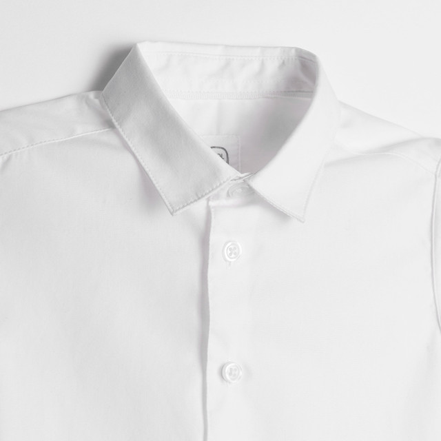 Риза с къс ръкав, цвят: Бял