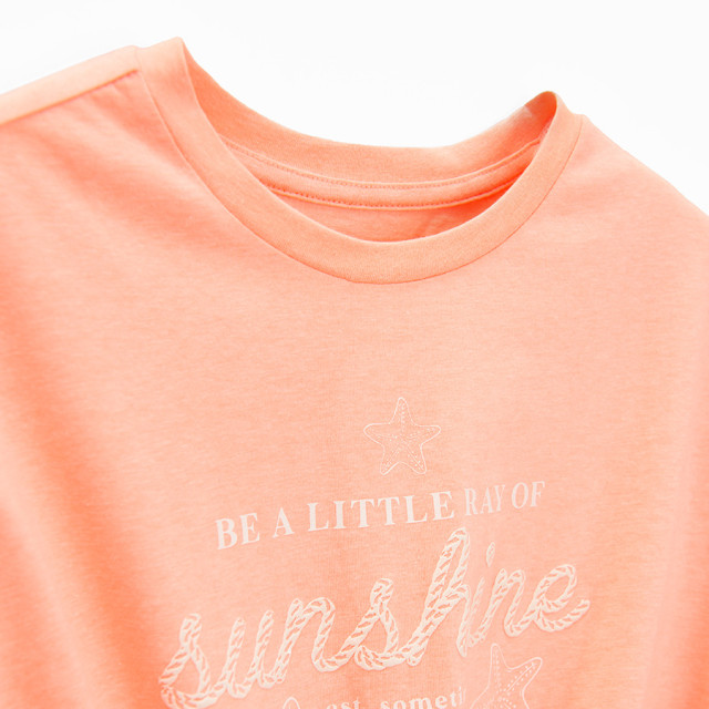 Блуза с къс ръкав, цвят: Оранжев