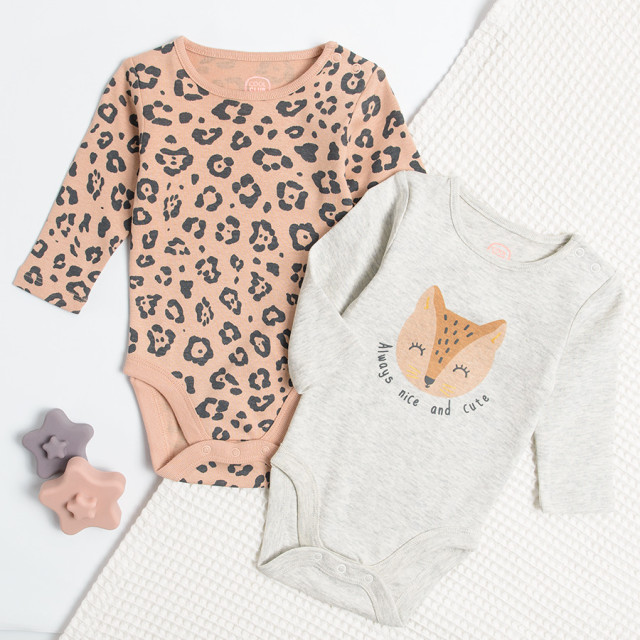 Боди с дълъг ръкав 2бр., цвят: Микс