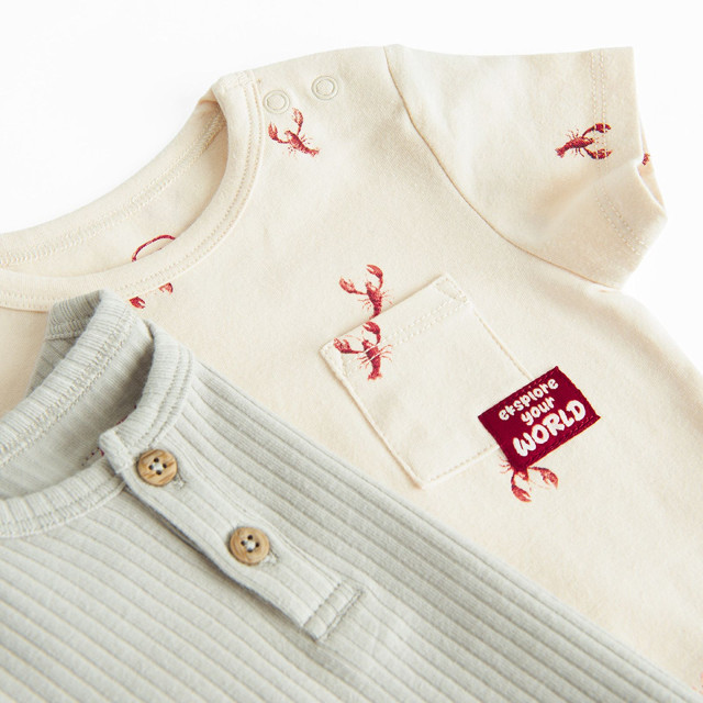 Боди с къс ръкав 2бр., цвят: Микс