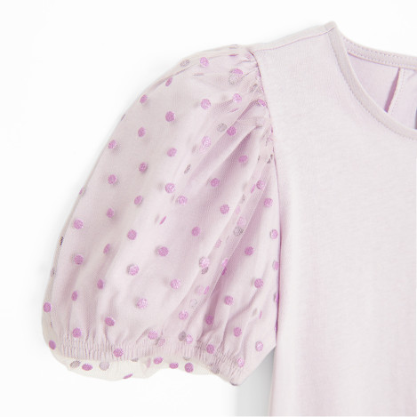 Блуза с къс ръкав, цвят: Виолетов