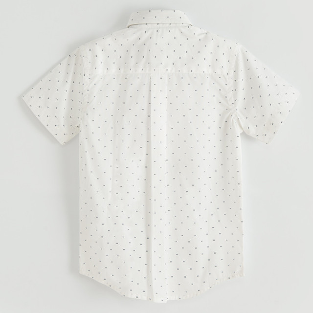 Риза с къс ръкав, цвят: Бял