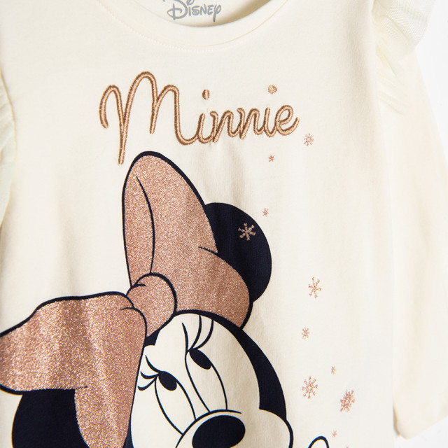 Блуза с дълъг ръкав MINNIE MOUSE, цвят: Кремав