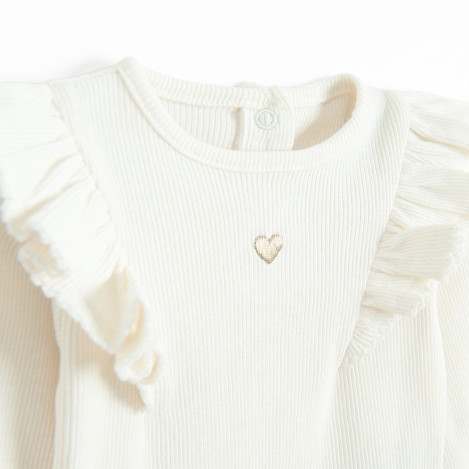 Боди с дълъг ръкав, цвят: Бял