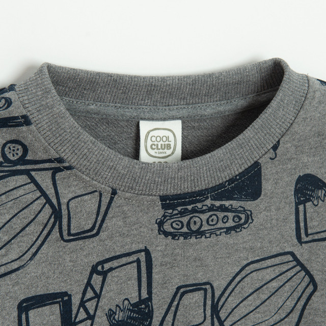 Блуза с дълъг ръкав, цвят: Сив меланж