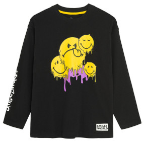 Тениска с дълъг ръкав SMILEY, цвят: Черен