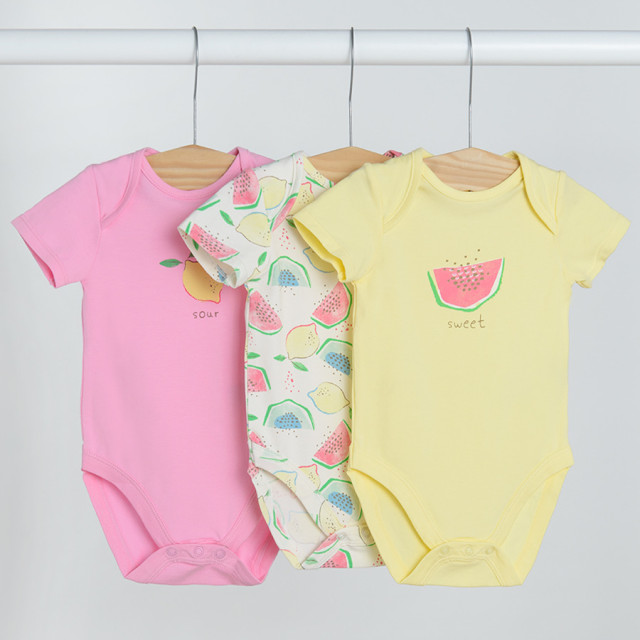 Боди с къс ръкав 3бр., цвят: Микс