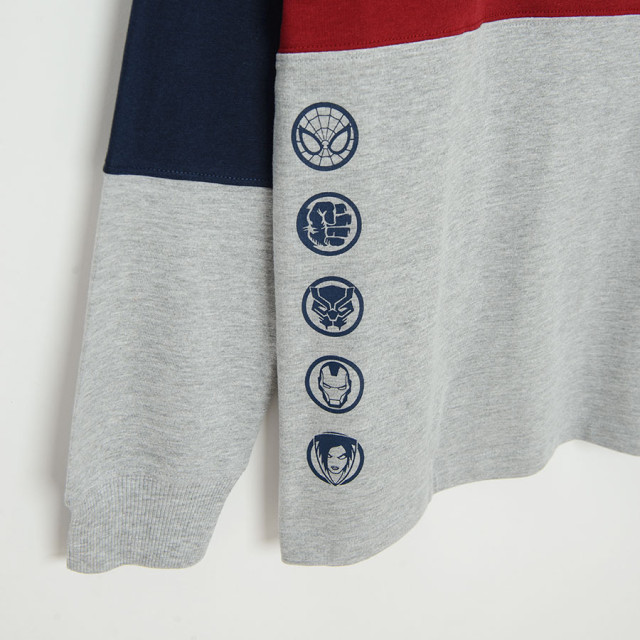 Блуза с дълъг ръкав MARVEL, цвят: Сив меланж