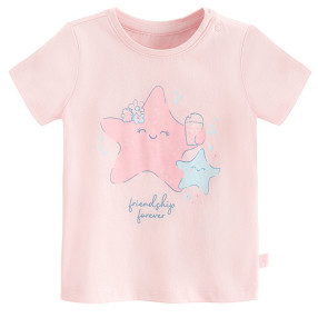 Тениска с къс ръкав, цвят: Розов