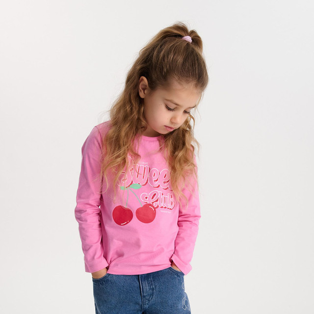 Тениска с дълъг ръкав, цвят: Розов