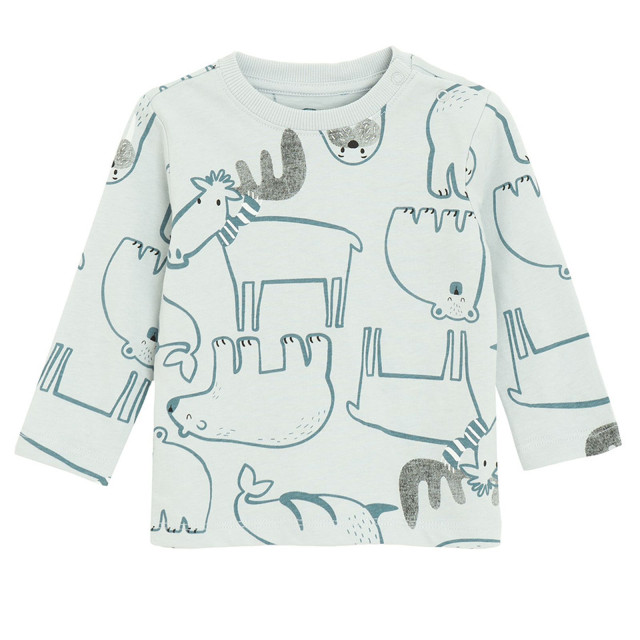 Тениска с дълъг ръкав, цвят: Сив