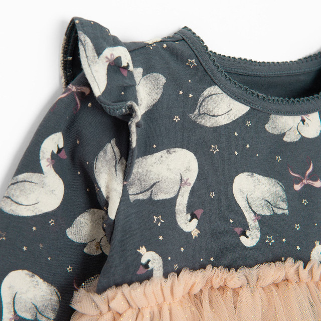 Боди с дълъг ръкав, цвят: Сив