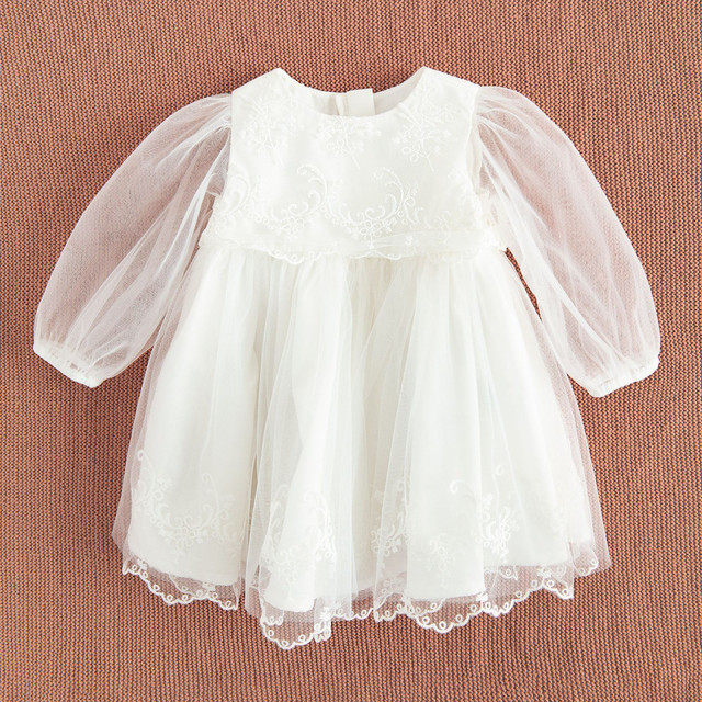 Рокля с дълъг ръкав, цвят: Бял