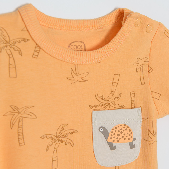 Боди с къс ръкав, цвят: Оранжев