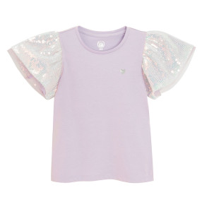 Блуза с къс ръкав, цвят: Виолетов