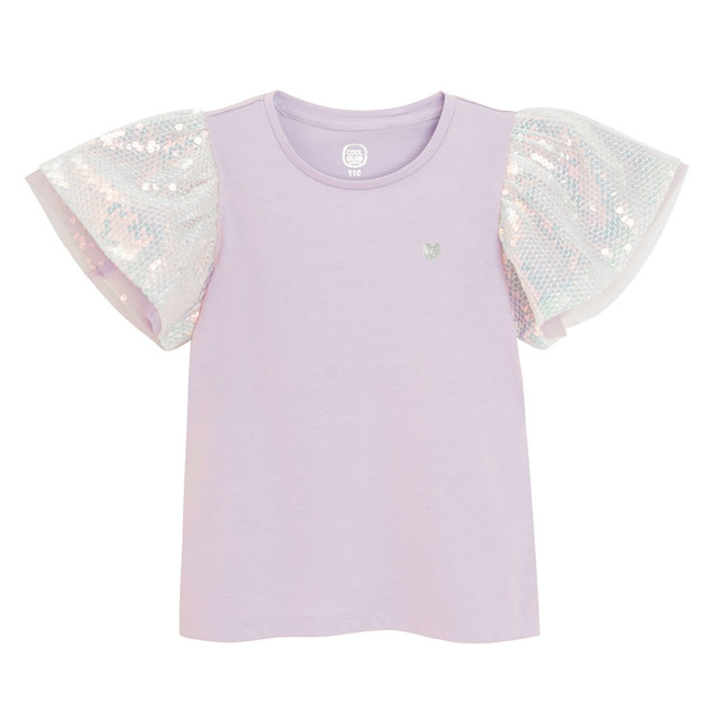 Блуза с къс ръкав, цвят: Виолетов