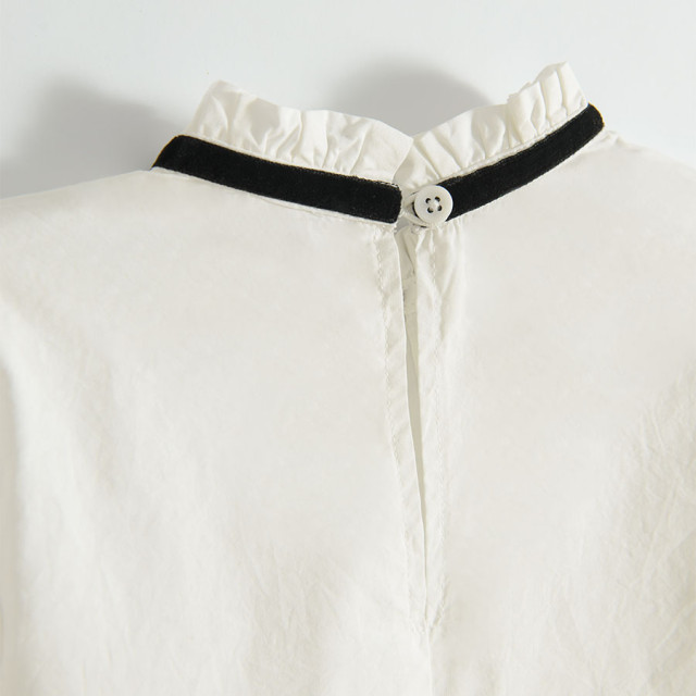 Блуза с дълъг ръкав, цвят: Бял