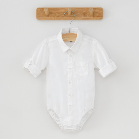 Боди с дълъг ръкав, цвят: Бял