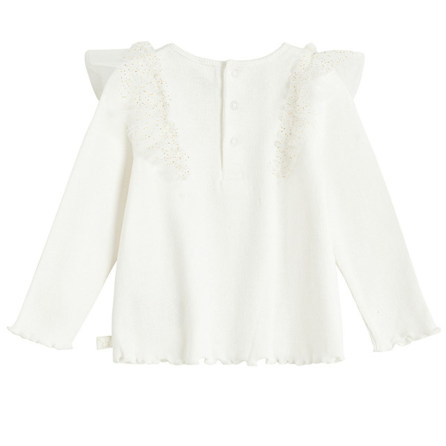 Блуза с дълъг ръкав, цвят: Бял