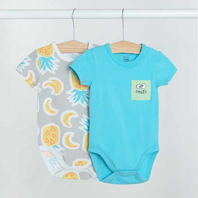 Боди с къс ръкав 2бр., цвят: Микс