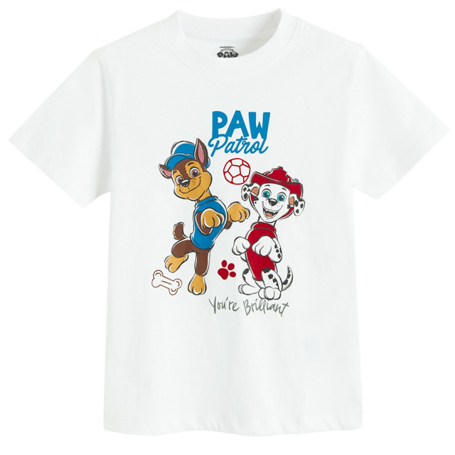 Тениска с къс ръкав PAW PATROL, цвят: Бял