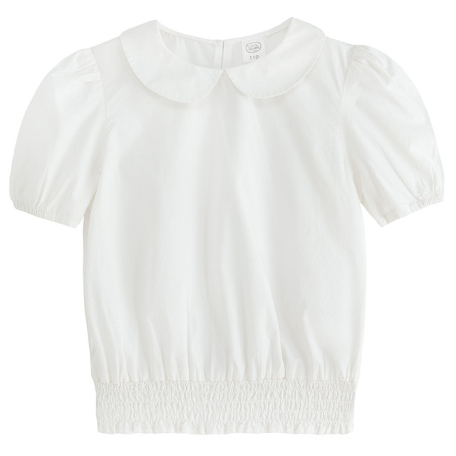 Блуза с къс ръкав, цвят: Бял