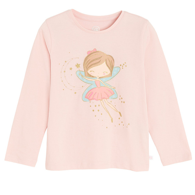 Тениска с дълъг ръкав, цвят: Розов