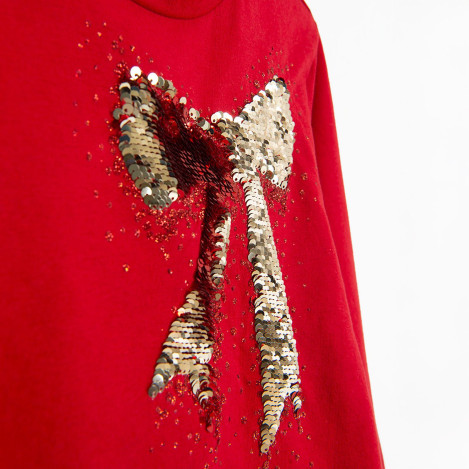 Тениска с дълъг ръкав, цвят: Червен