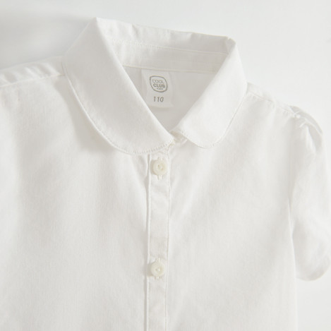 Риза с къс ръкав, цвят: Бял