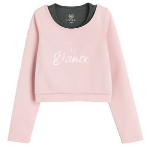 Блуза с дълъг ръкав, цвят: Розов