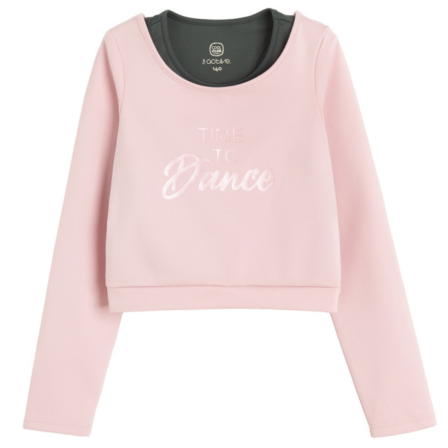 Блуза с дълъг ръкав, цвят: Розов