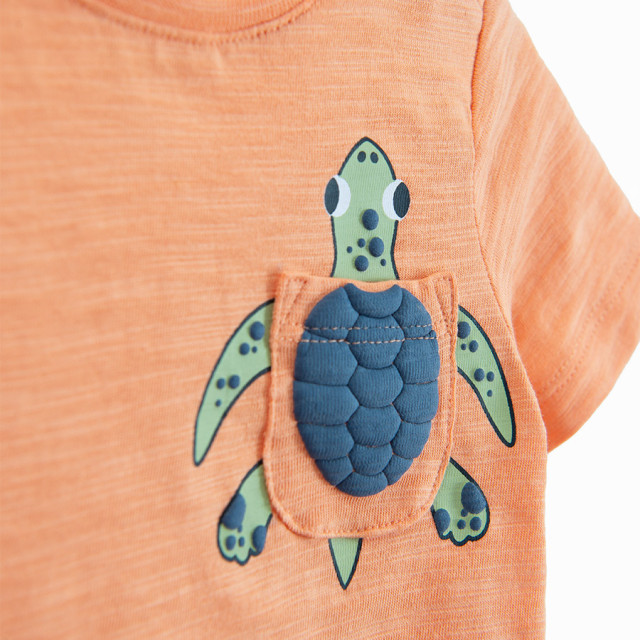 Тениска с къс ръкав, цвят: Оранжев