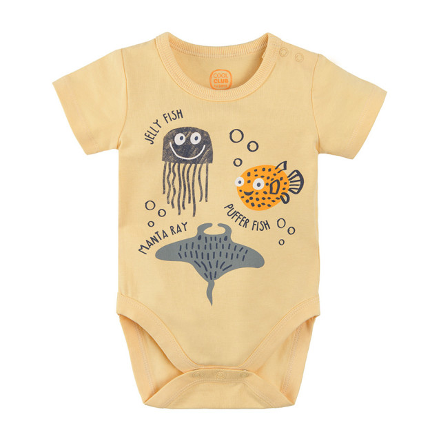 Боди с къс ръкав, цвят: Оранжев