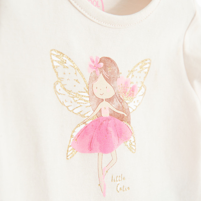 Боди с къс ръкав, цвят: Розов