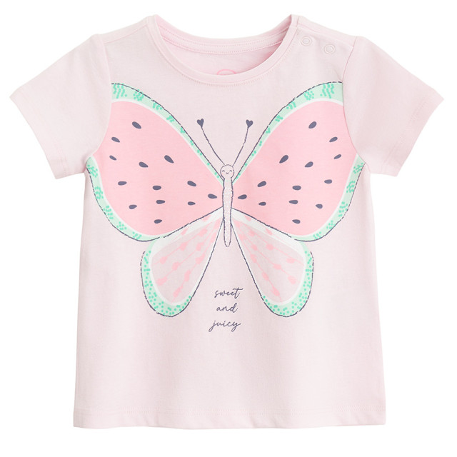 Тениска с къс ръкав, цвят: Розов